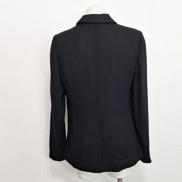 Banana Republic Black Preppy Notch Collar V-Neck Academia Blazer Jacket Size 12 - Picture 4 of 7